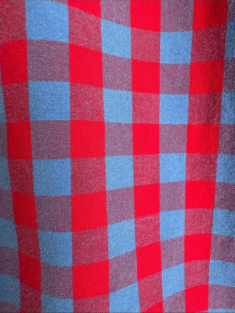 J.Crew Tailored Gingham Check Button Down Shirt Red Blue 100% Cotton Size L